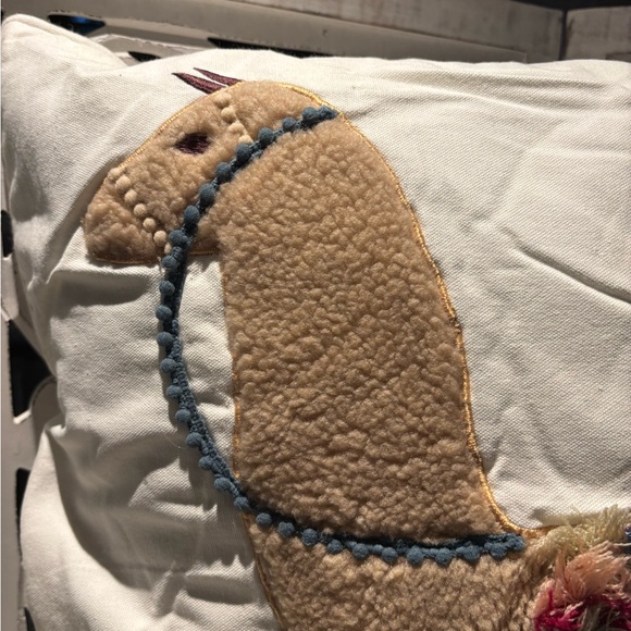 Decorative Camel big Pillow with Embroidered Accents - Picture 3 of 6